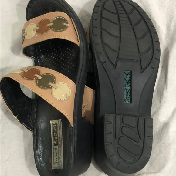 Vintage Josef Seibel sandal slides leather 39 9 - Picture 5 of 5